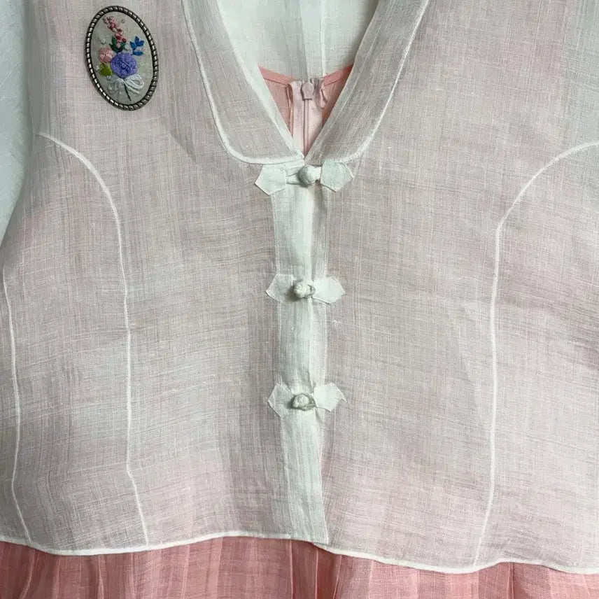 [BUNJANG] Custom Ramie Hanbok Set: Jeogori and Dress / (맞춤) 모시 저고리, 모시 원피스 한복세트