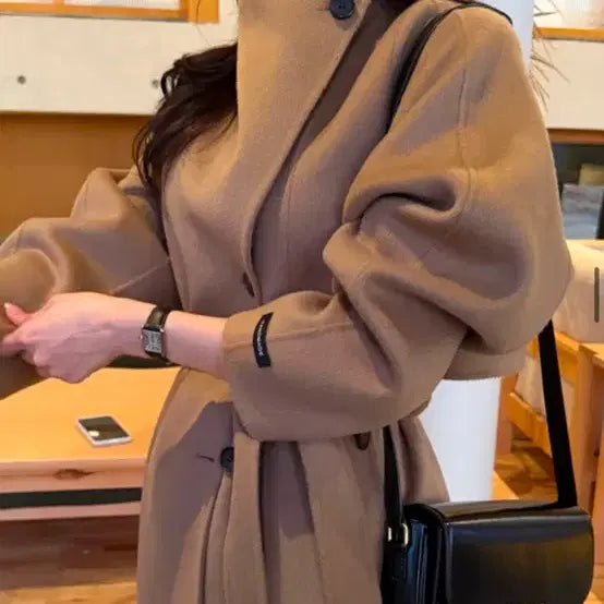 [BUNJANG] Minitto Handmade Wool Coat / 미니또 핸드메이드 코트 터틀넥 숄 카라