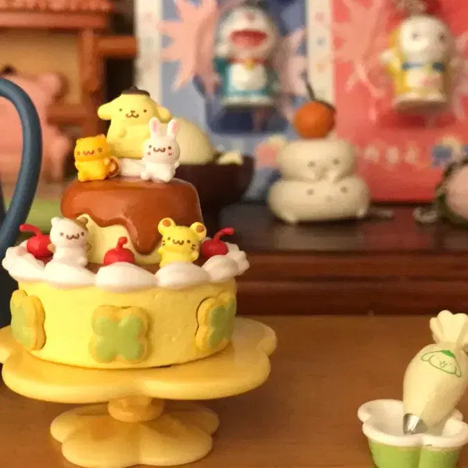 [BUNJANG] Sanrio Pompompurin Cake Mini Figure / 레어! 일본고전풍 폼폼푸린 케이크 초미니 초소형 머핀 스콘 베이글 키티
