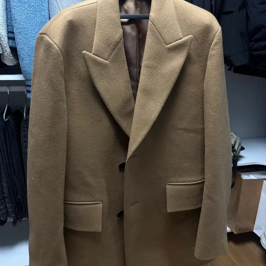 [BUNJANG] Solid Homme Camel Half Coat Blazer / 새상품 / 솔리드옴므 카멜 하프코트 블레이져 48(105)