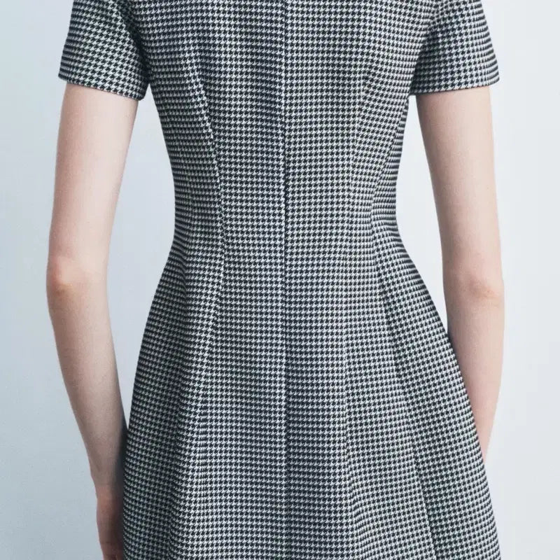[BUNJANG] ZARA Houndstooth Check Mini Dress / L) 자라 하운드투스체크 원피스 새상품