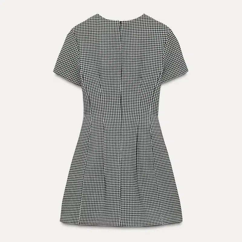 [BUNJANG] ZARA Houndstooth Check Mini Dress / L) 자라 하운드투스체크 원피스 새상품