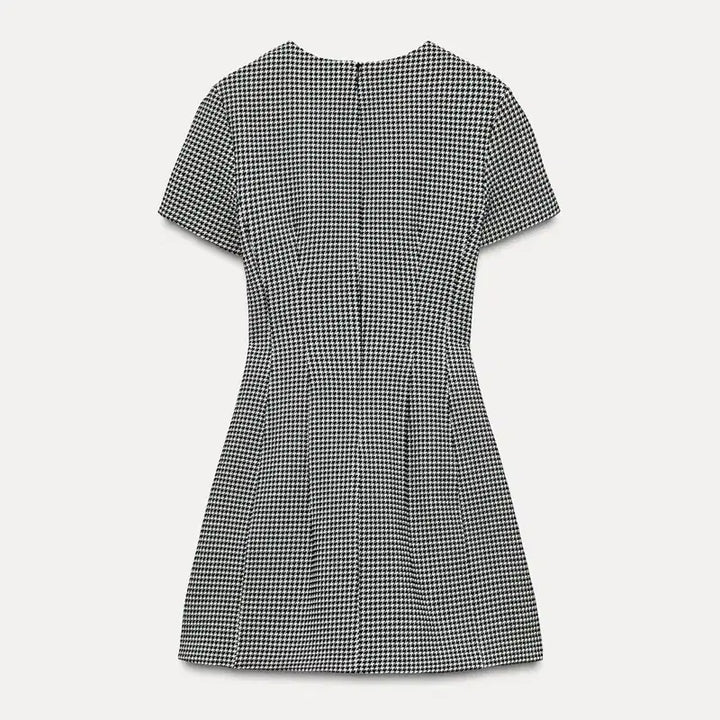 [BUNJANG] ZARA Houndstooth Check Mini Dress / L) 자라 하운드투스체크 원피스 새상품