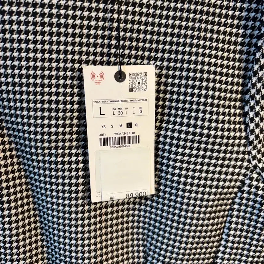 [BUNJANG] ZARA Houndstooth Check Mini Dress / L) 자라 하운드투스체크 원피스 새상품