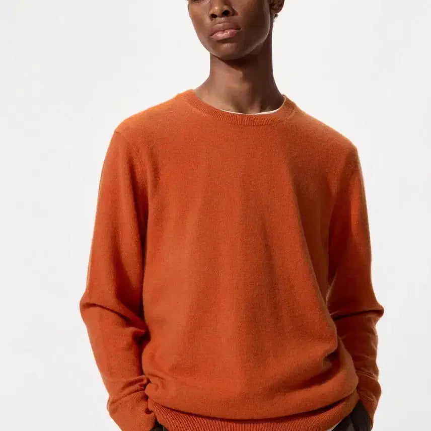 [BUNJANG] Uniqlo Cashmere Sweater Orange (Size L) / (새제품) 유니클로 캐시미어 니트 L 사이즈 오렌지 캐시미어스웨터