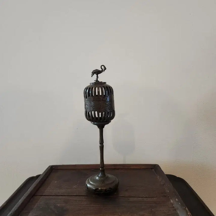 [BUNJANG] Vintage Bronze Crane Incense Burner / 빈티지 청동 학 장식 향로