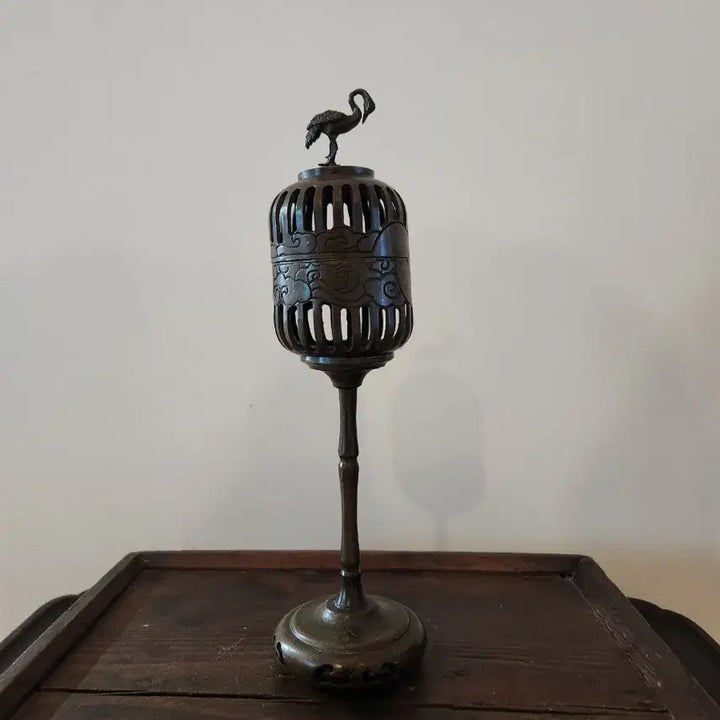 [BUNJANG] Vintage Bronze Crane Incense Burner / 빈티지 청동 학 장식 향로