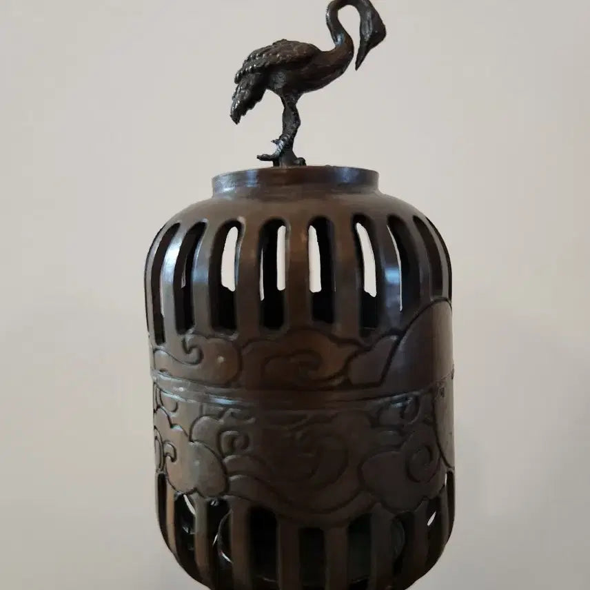 [BUNJANG] Vintage Bronze Crane Incense Burner / 빈티지 청동 학 장식 향로