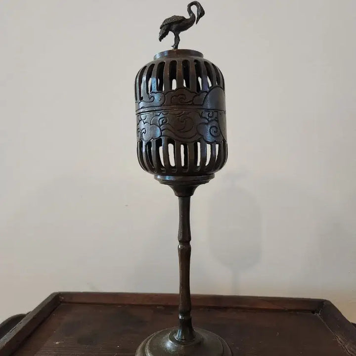 [BUNJANG] Vintage Bronze Crane Incense Burner / 빈티지 청동 학 장식 향로