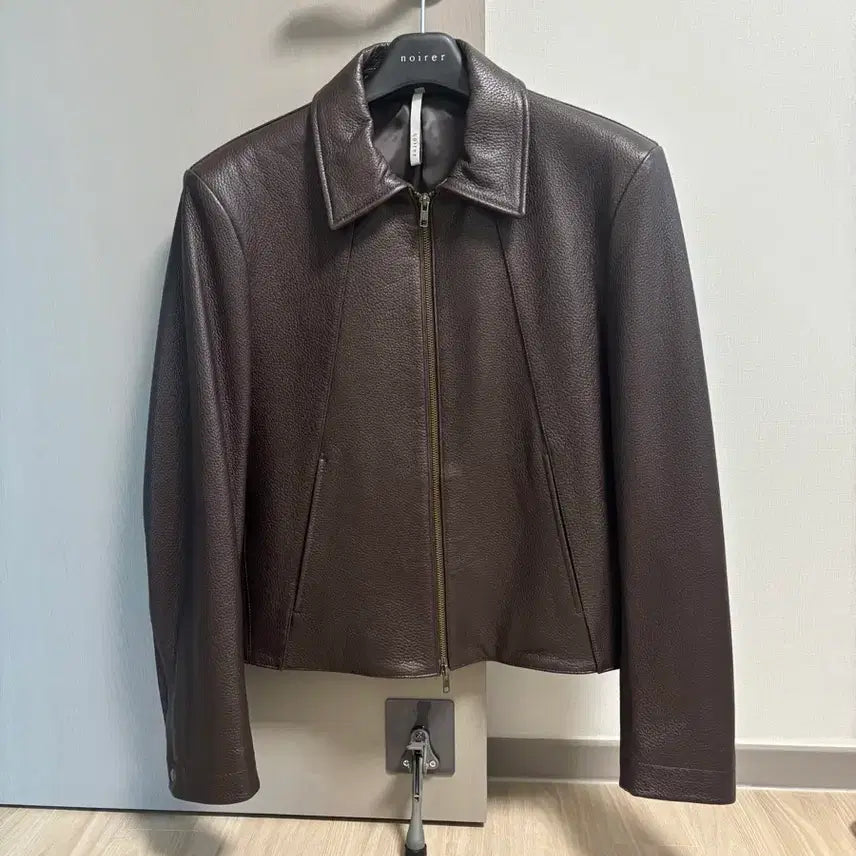 [BUNJANG] Noir Goat Leather Jacket / 노이어 고트 슈렁큰 브라운 레더 자켓 48