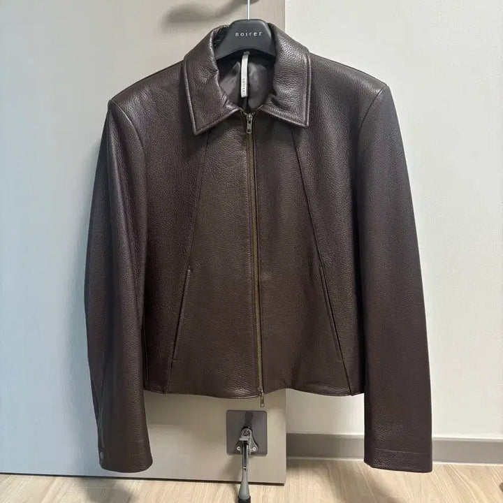 [BUNJANG] Noir Goat Leather Jacket / 노이어 고트 슈렁큰 브라운 레더 자켓 48