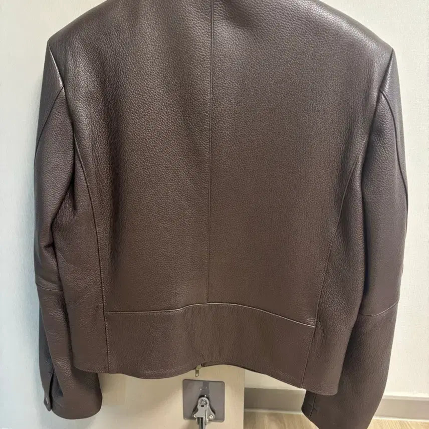 [BUNJANG] Noir Goat Leather Jacket / 노이어 고트 슈렁큰 브라운 레더 자켓 48