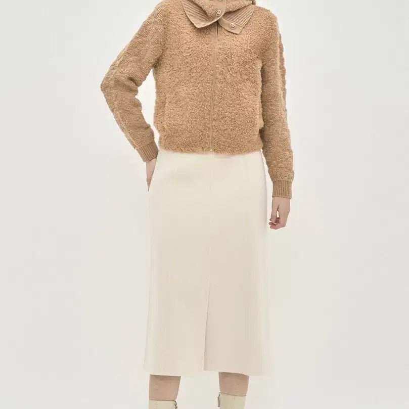 [BUNJANG] MINE Lambswool Cashmere Cardigan + TIME Balaclava / 마인 램스퍼 캐시미어 가디건 + 타임 바라클라바