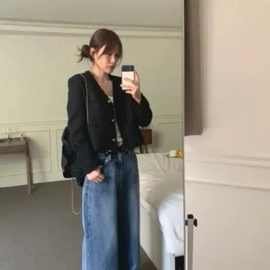 [BUNJANG] Black Tweed Jacket / 블랙 트위드 자켓