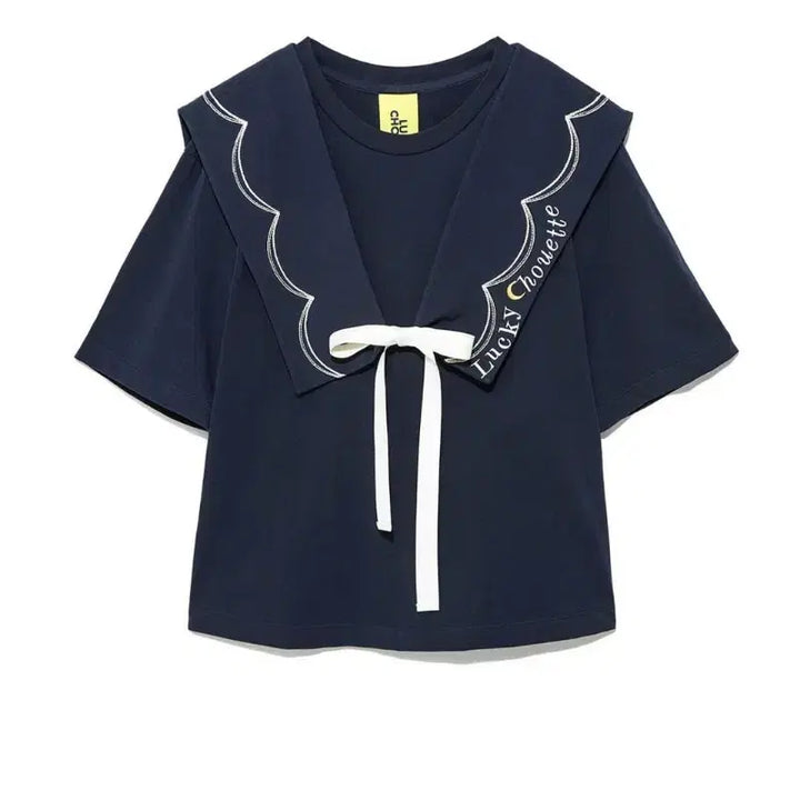 [BUNJANG] Lucky Chouette Sailor Collar T-Shirt / 럭키슈에뜨 반팔 티셔츠