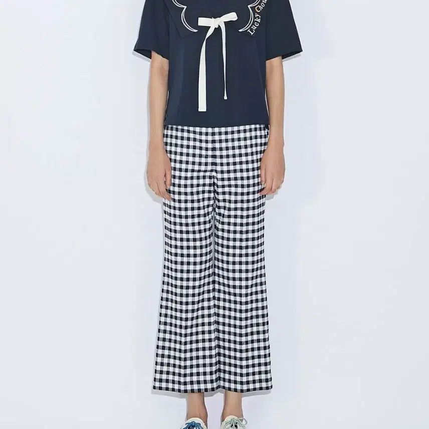 [BUNJANG] Lucky Chouette Sailor Collar T-Shirt / 럭키슈에뜨 반팔 티셔츠