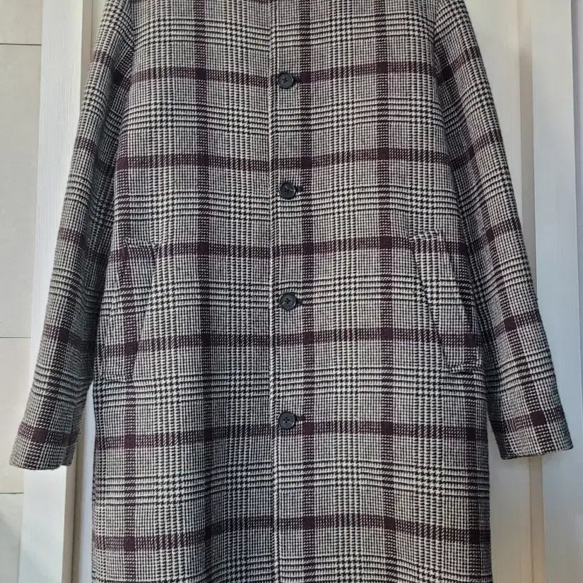 [BUNJANG] 8seconds Check Pattern Wool Coat (M) / 8seconds 체크패턴 모직 코트 M사이즈