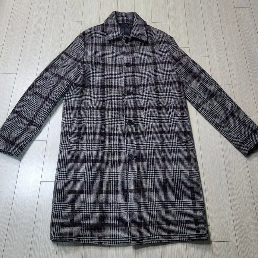 [BUNJANG] 8seconds Check Pattern Wool Coat (M) / 8seconds 체크패턴 모직 코트 M사이즈