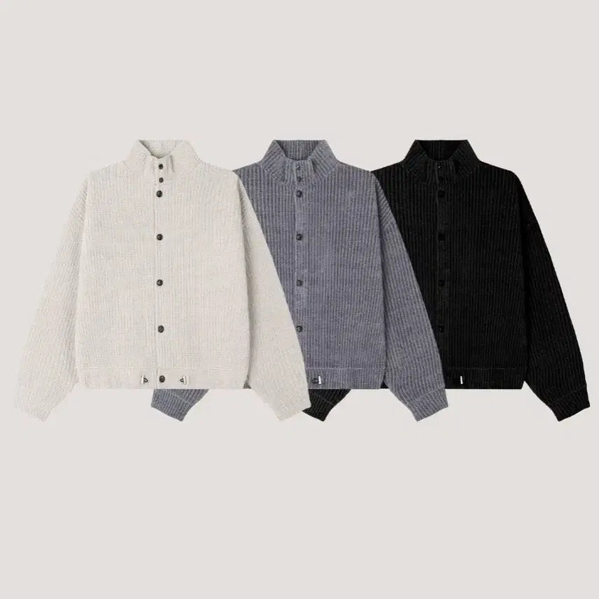 [BUNJANG] Man Velour High Neck Jacket - Black, Charcoal, Beige / 남자 벨로아 하이넥 자켓 3컬러