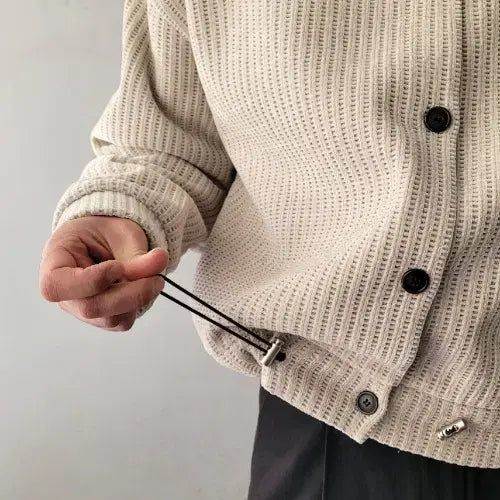 [BUNJANG] Man Velour High Neck Jacket - Black, Charcoal, Beige / 남자 벨로아 하이넥 자켓 3컬러