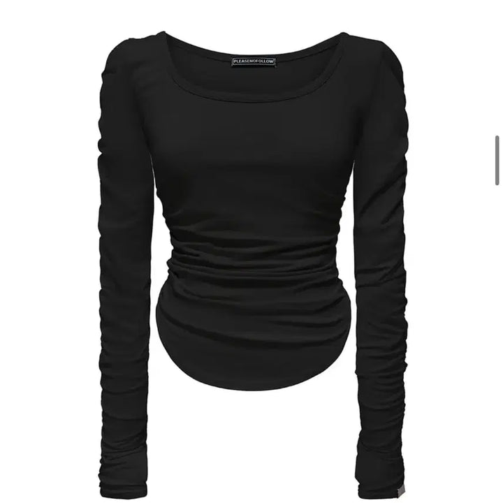 [BUNJANG] Please No Follow MOMO Shirring Top / 플리즈노팔로우 New MOMO Shirring Top black