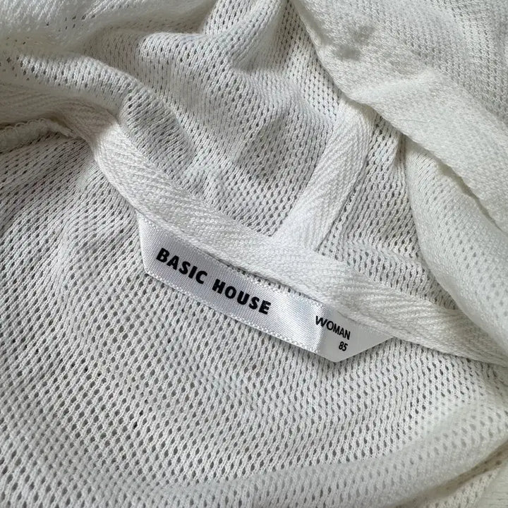 [BUNJANG] BASIC HOUSE Hooded Cardigan (White, Size 85) / BASIC HOUSE 봄여름용 후드 가디건