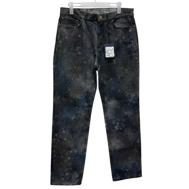 [BUNJANG] Louis Vuitton Regular Fit Spray Monogram Jeans (Size 34) / 루이비통 레귤러 핏 스프레이 모노그램 청바지 ( 34 )