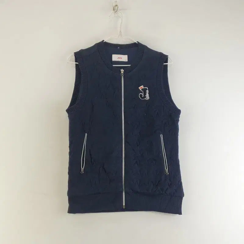 [BUNJANG] JDX Women's Navy Wool Zip-up Vest / JDX 여성95 네이비 울 집업 베스트 M0818