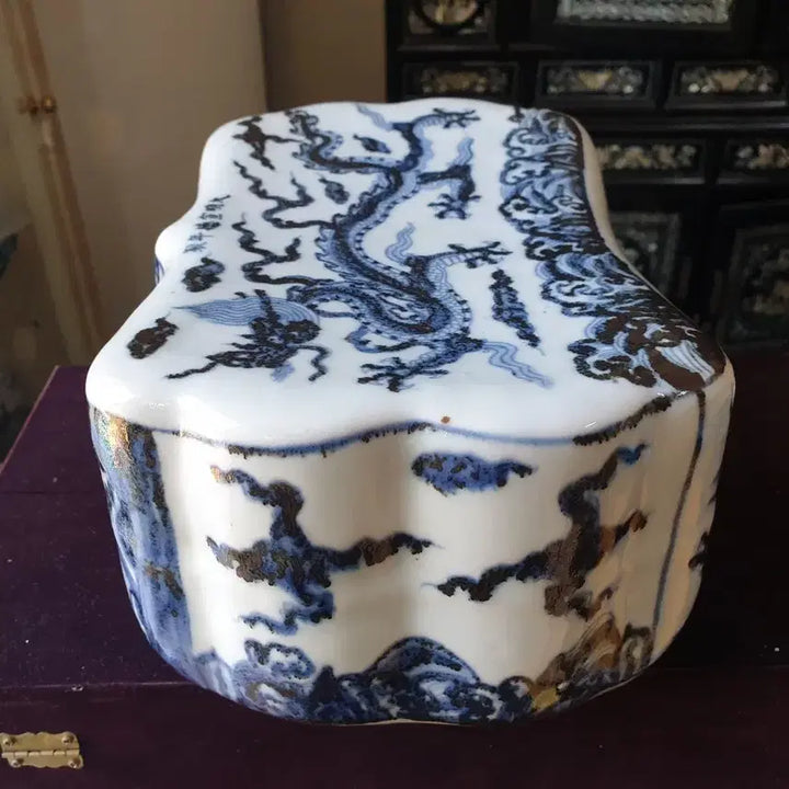 [BUNJANG] Ming Dynasty Sundeok Emperor's Porcelain Pillow / 명.선덕제기물/감정서첨부/도침.운용문