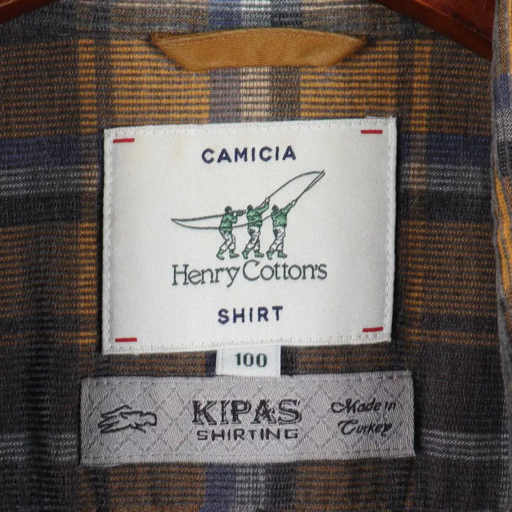 [BUNJANG] Henry Cotton's Checkered Shirt 100 / 헨리코튼 키파스 셔칭 체크 셔츠 100 / k2396