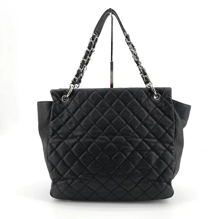 [BUNJANG] Chanel Caviar Silver Hardware Flap Bag Large Shopper Shoulder Bag / 샤넬 캐비어 은장 플랩백 라지 쇼퍼백 숄더백