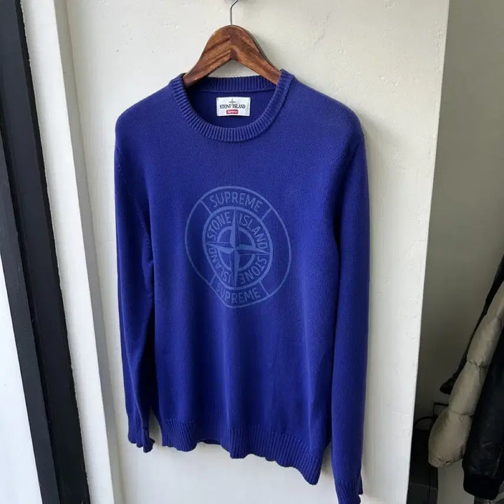 [BUNJANG] Stone Island x Supreme Reflective Compass Knit L / 15741 - 스톤아일랜드 X 슈프림 리플렉티브 콤퍼스 니트