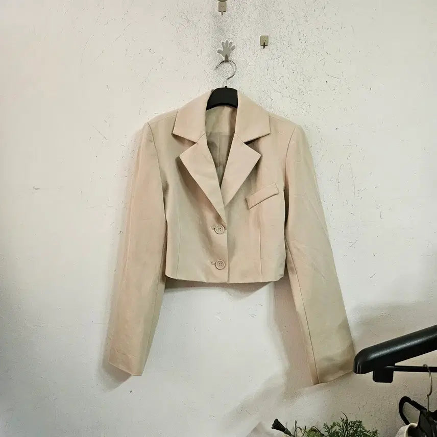 [BUNJANG] Unbranded Beige Crop Jacket / 베이지 크롭 자켓