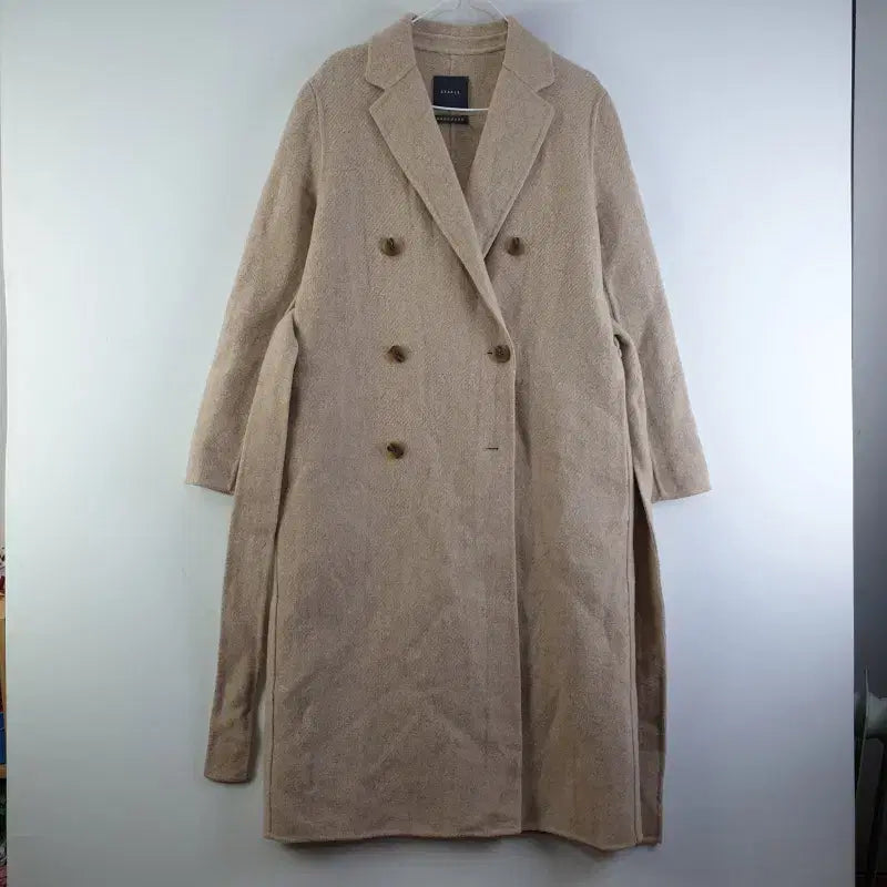 [BUNJANG] STABLE Beige Belt Long Coat / STABLE 여성FREE 베이지 벨트 롱코트 M0734