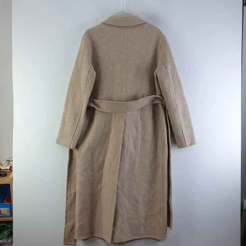 [BUNJANG] STABLE Beige Belt Long Coat / STABLE 여성FREE 베이지 벨트 롱코트 M0734