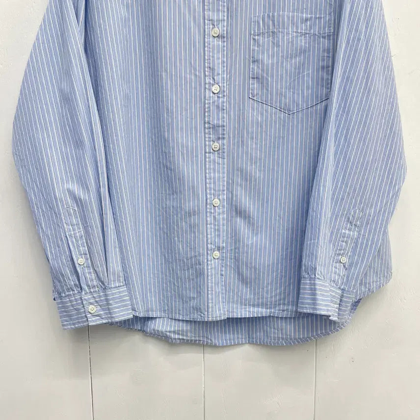 [BUNJANG] unene Oversized Striped Cotton Shirt - Blue / unene 오버핏 스트라이프 코튼 셔츠 블루