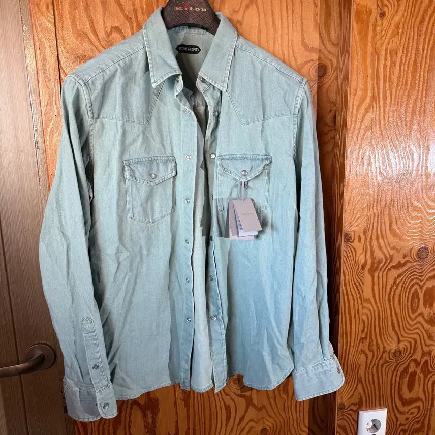[BUNJANG] Tom Ford Green Denim Shirt / 톰포드 그린 데님 청 셔츠 새상품 판매 합니다.