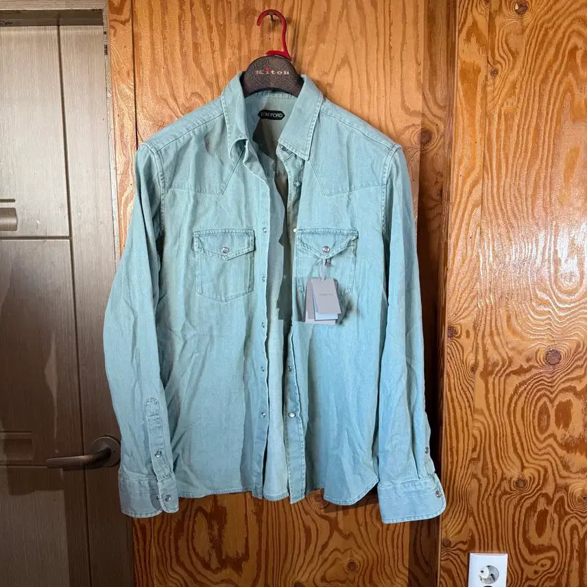 [BUNJANG] Tom Ford Green Denim Shirt / 톰포드 그린 데님 청 셔츠 새상품 판매 합니다.