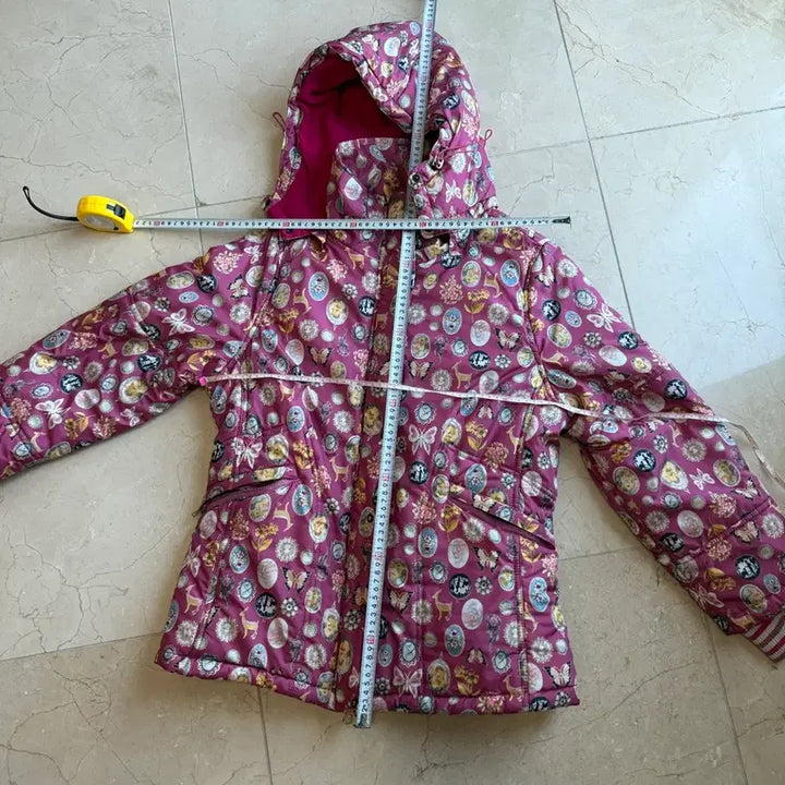 [BUNJANG] Oillily Pink Pattern Padded Jumper / Oillily  오일릴리 핑크 패턴 패딩 점퍼