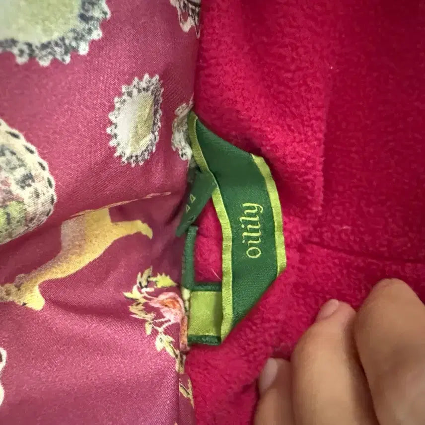 [BUNJANG] Oillily Pink Pattern Padded Jumper / Oillily  오일릴리 핑크 패턴 패딩 점퍼