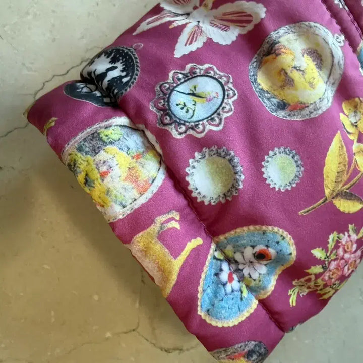 [BUNJANG] Oillily Pink Pattern Padded Jumper / Oillily  오일릴리 핑크 패턴 패딩 점퍼