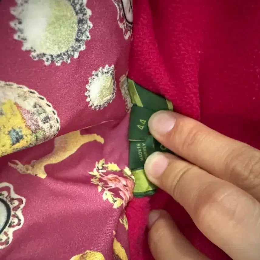 [BUNJANG] Oillily Pink Pattern Padded Jumper / Oillily  오일릴리 핑크 패턴 패딩 점퍼