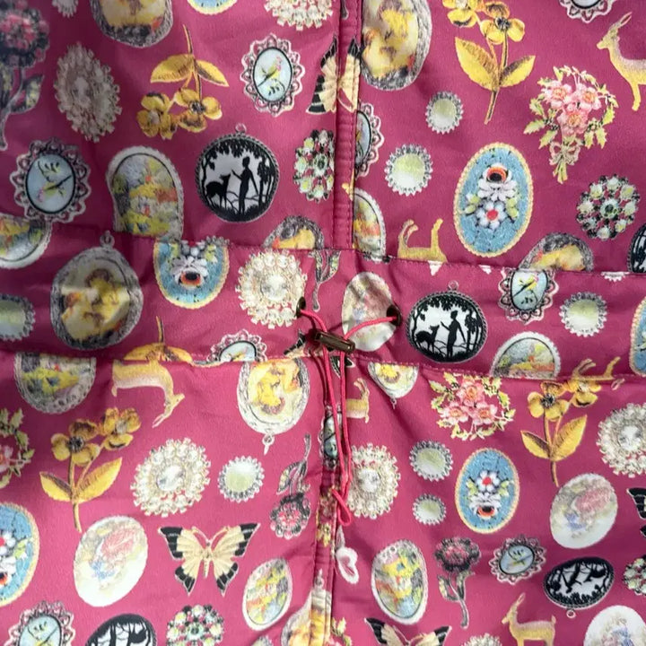 [BUNJANG] Oillily Pink Pattern Padded Jumper / Oillily  오일릴리 핑크 패턴 패딩 점퍼