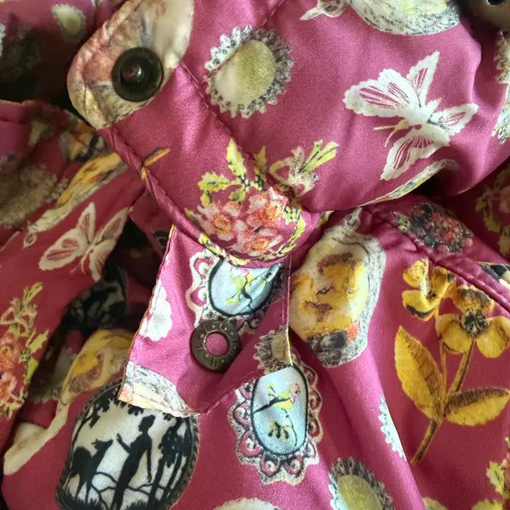 [BUNJANG] Oillily Pink Pattern Padded Jumper / Oillily  오일릴리 핑크 패턴 패딩 점퍼