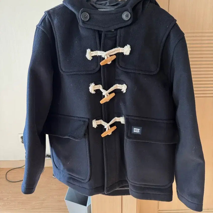 [BUNJANG] EBBETS FIELD Women's Wool Duffle Coat Navy / 이벳필드 여성 울 소재 떡볶이 코트 플래그 오버핏 숏코트 네이비