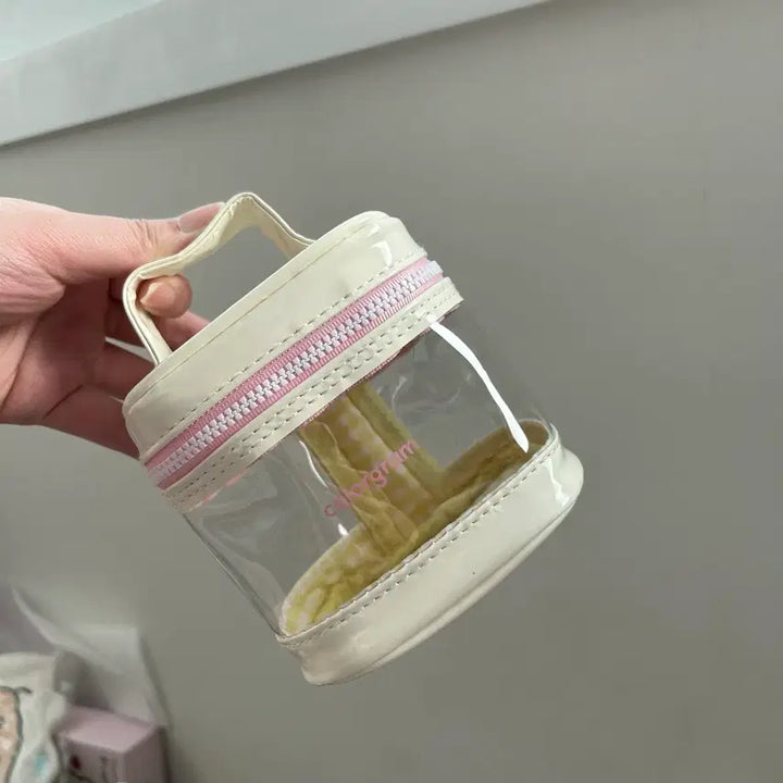 [BUNJANG] Colorgram Transparent Pouch Ivory Pink / 컬러그램 투명 파우치 아이보리 핑크