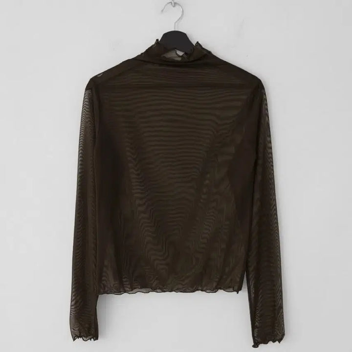 [SOLD OUT] (새상품) 시스루 레이어드 반폴라 티셔츠 브라운