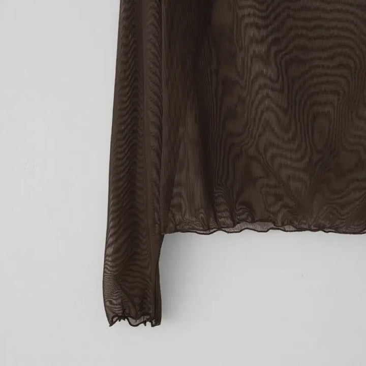 [SOLD OUT] (새상품) 시스루 레이어드 반폴라 티셔츠 브라운
