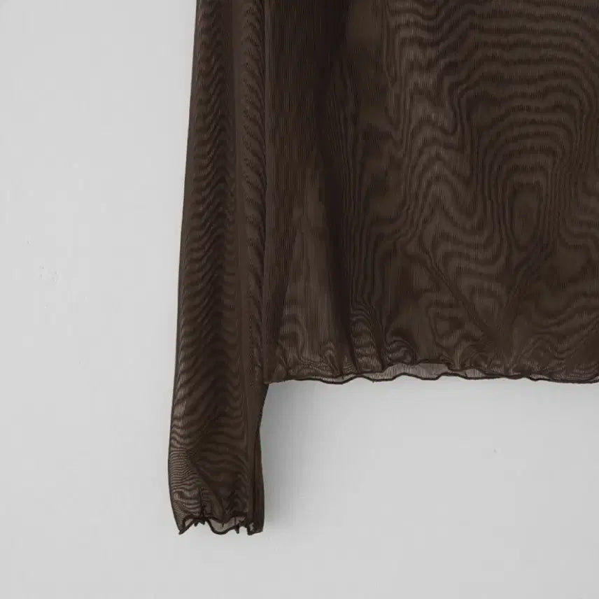 [SOLD OUT] (새상품) 시스루 레이어드 반폴라 티셔츠 브라운