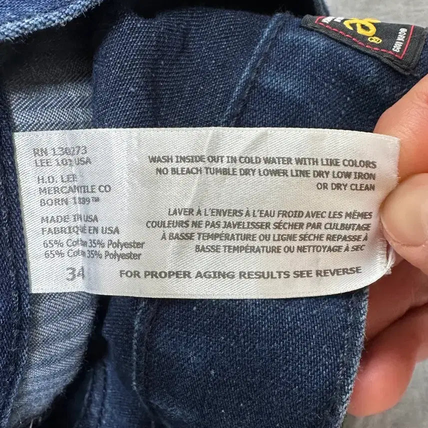 [BUNJANG] Lee USA Denim 34 / Lee made in USA 진청 데님 34